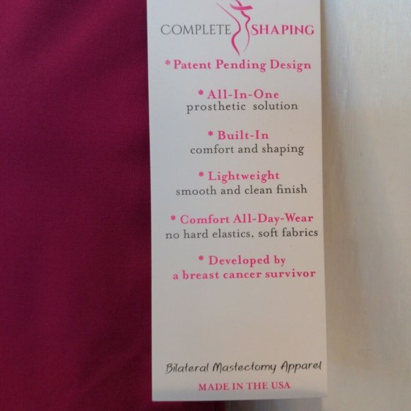 Mastectomy Swim Tankini Top with Integrated Prosthetics, Small w B Cup, NWT, Win - Picture 4 of 7